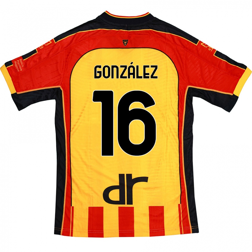 Niño Camiseta Joan González #16 Amarillo Rojo 1ª Equipación 2024/25 La Camisa Perú