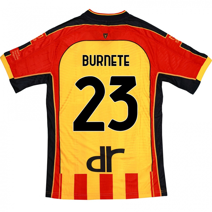 Niño Camiseta Rareș Burnete #23 Amarillo Rojo 1ª Equipación 2024/25 La Camisa Perú