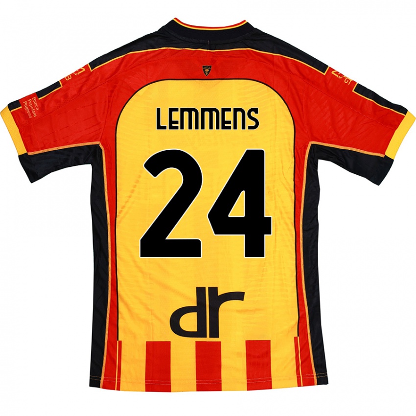 Niño Camiseta Mats Lemmens #24 Amarillo Rojo 1ª Equipación 2024/25 La Camisa Perú