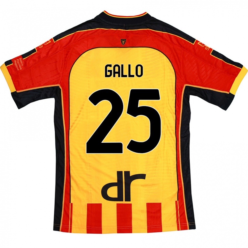 Niño Camiseta Antonino Gallo #25 Amarillo Rojo 1ª Equipación 2024/25 La Camisa Perú