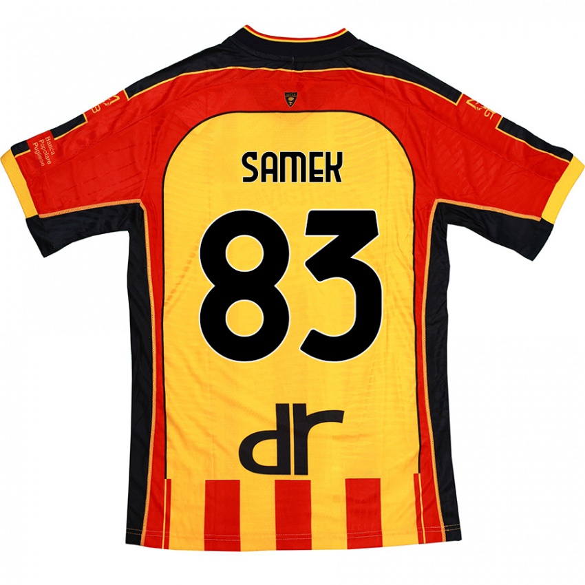 Niño Camiseta Daniel Samek #83 Amarillo Rojo 1ª Equipación 2024/25 La Camisa Perú