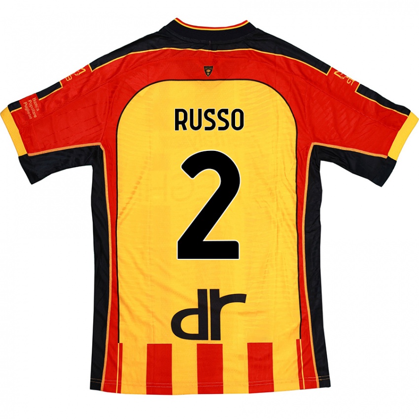 Niño Camiseta Luca Russo #2 Amarillo Rojo 1ª Equipación 2024/25 La Camisa Perú