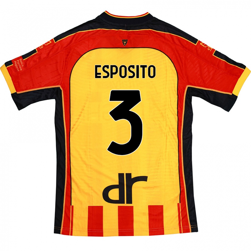 Niño Camiseta Sebastian Esposito #3 Amarillo Rojo 1ª Equipación 2024/25 La Camisa Perú