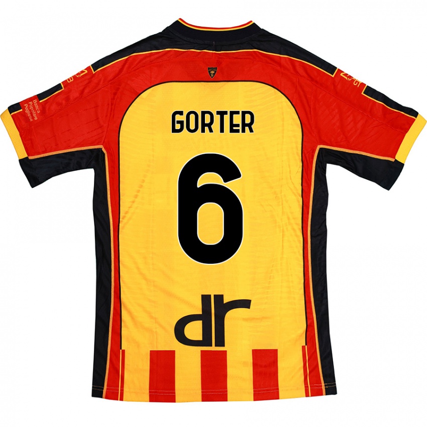 Niño Camiseta Olaf Gorter #6 Amarillo Rojo 1ª Equipación 2024/25 La Camisa Perú