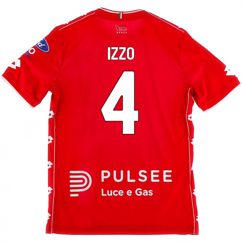 Niño Camiseta Armando Izzo #4 Rojo Blanco 1ª Equipación 2024/25 La Camisa Perú