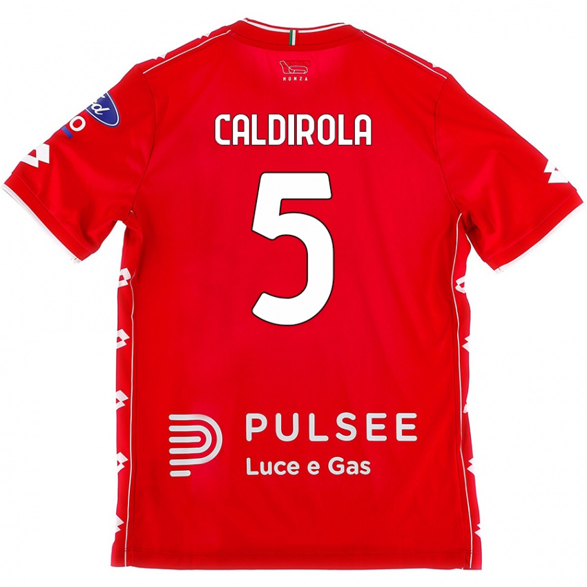 Niño Camiseta Luca Caldirola #5 Rojo Blanco 1ª Equipación 2024/25 La Camisa Perú