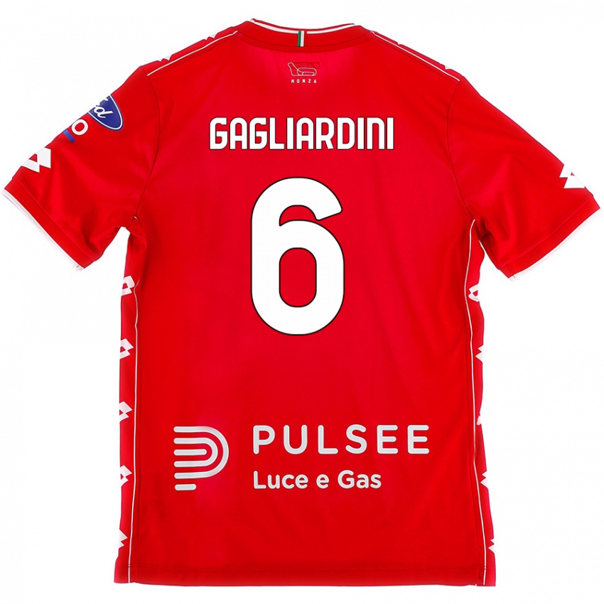 Niño Camiseta Roberto Gagliardini #6 Rojo Blanco 1ª Equipación 2024/25 La Camisa Perú