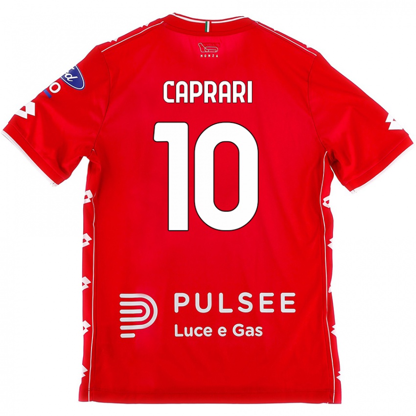 Niño Camiseta Gianluca Caprari #10 Rojo Blanco 1ª Equipación 2024/25 La Camisa Perú