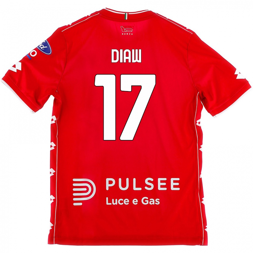 Niño Camiseta Davide Diaw #17 Rojo Blanco 1ª Equipación 2024/25 La Camisa Perú