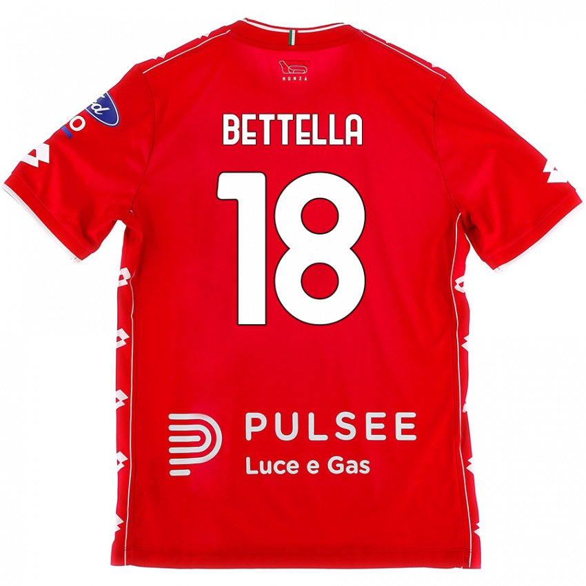 Niño Camiseta Davide Bettella #18 Rojo Blanco 1ª Equipación 2024/25 La Camisa Perú