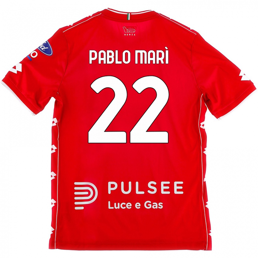 Niño Camiseta Pablo Marí #22 Rojo Blanco 1ª Equipación 2024/25 La Camisa Perú