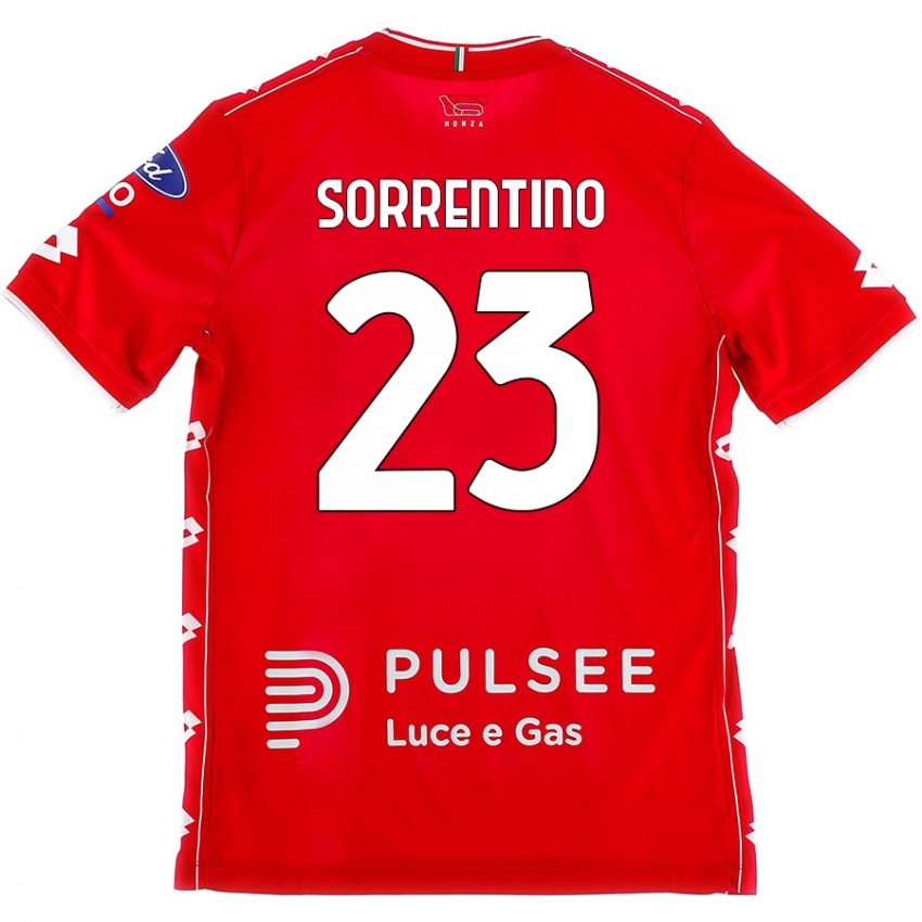 Niño Camiseta Alessandro Sorrentino #23 Rojo Blanco 1ª Equipación 2024/25 La Camisa Perú