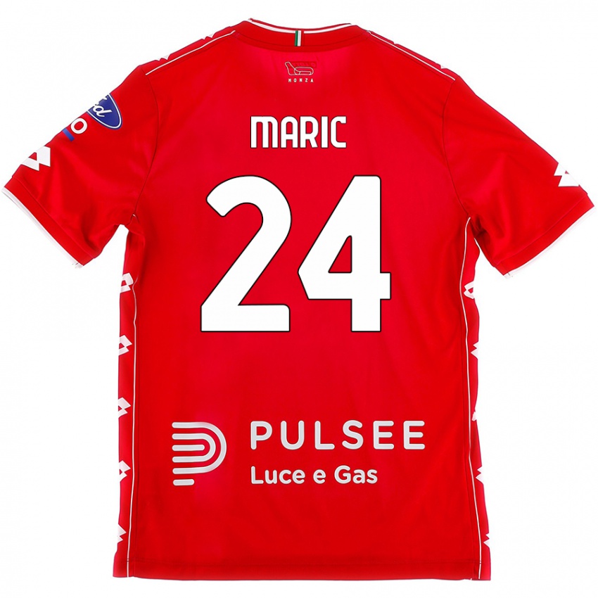 Niño Camiseta Mirko Maric #24 Rojo Blanco 1ª Equipación 2024/25 La Camisa Perú