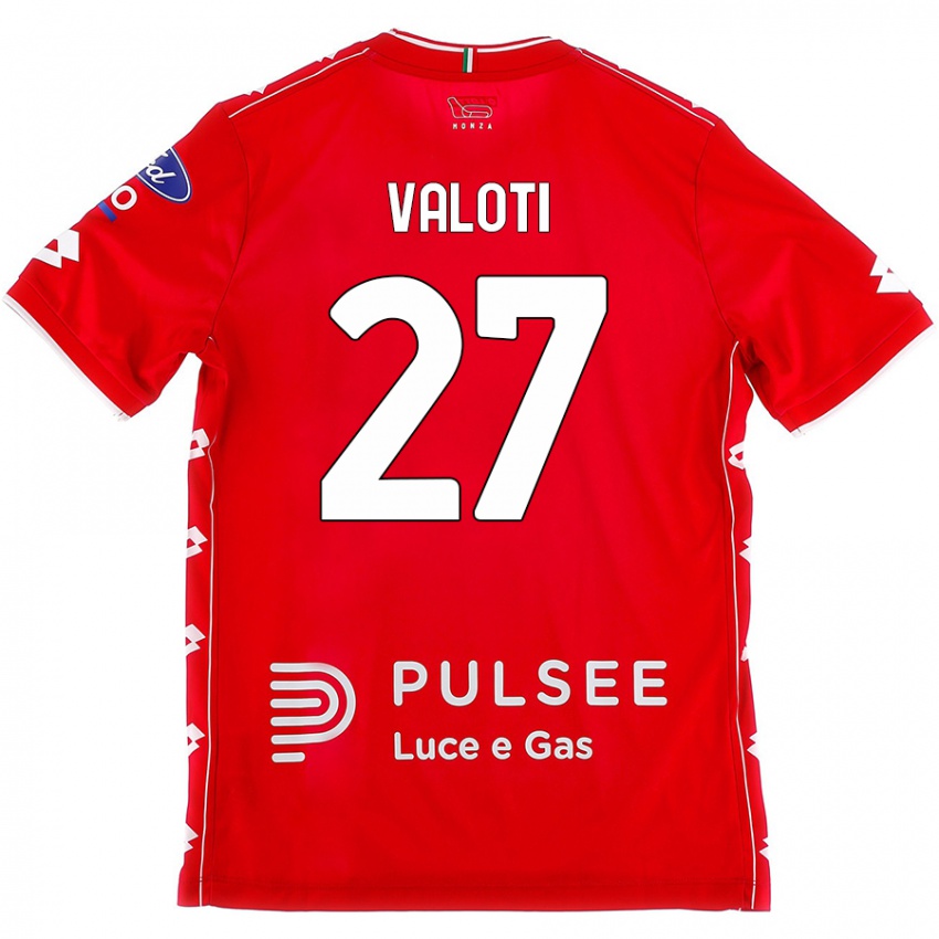 Niño Camiseta Mattia Valoti #27 Rojo Blanco 1ª Equipación 2024/25 La Camisa Perú