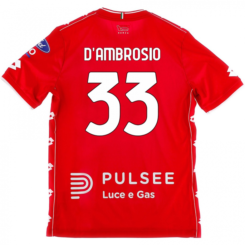 Niño Camiseta Danilo D'ambrosio #33 Rojo Blanco 1ª Equipación 2024/25 La Camisa Perú