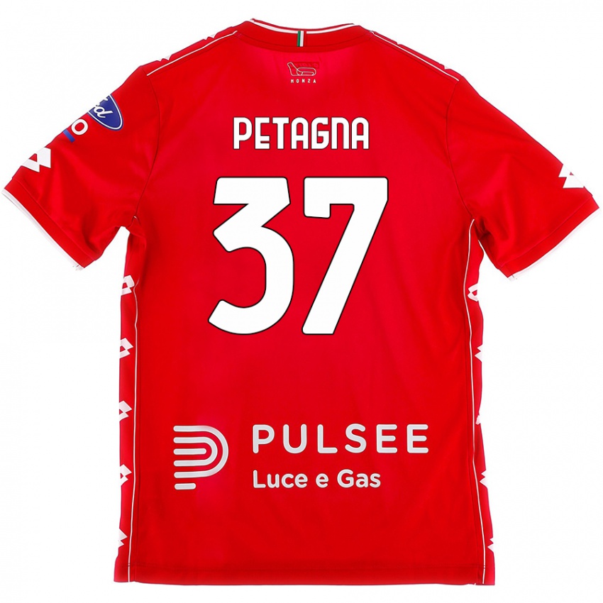 Niño Camiseta Andrea Petagna #37 Rojo Blanco 1ª Equipación 2024/25 La Camisa Perú