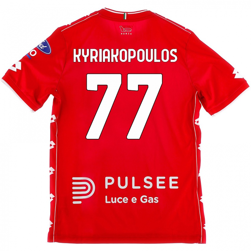 Niño Camiseta Georgios Kyriakopoulos #77 Rojo Blanco 1ª Equipación 2024/25 La Camisa Perú