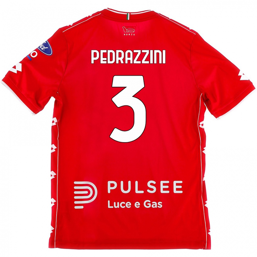 Niño Camiseta Carlo Pedrazzini #3 Rojo Blanco 1ª Equipación 2024/25 La Camisa Perú