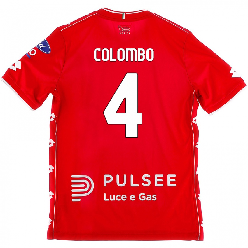 Niño Camiseta Leonardo Colombo #4 Rojo Blanco 1ª Equipación 2024/25 La Camisa Perú