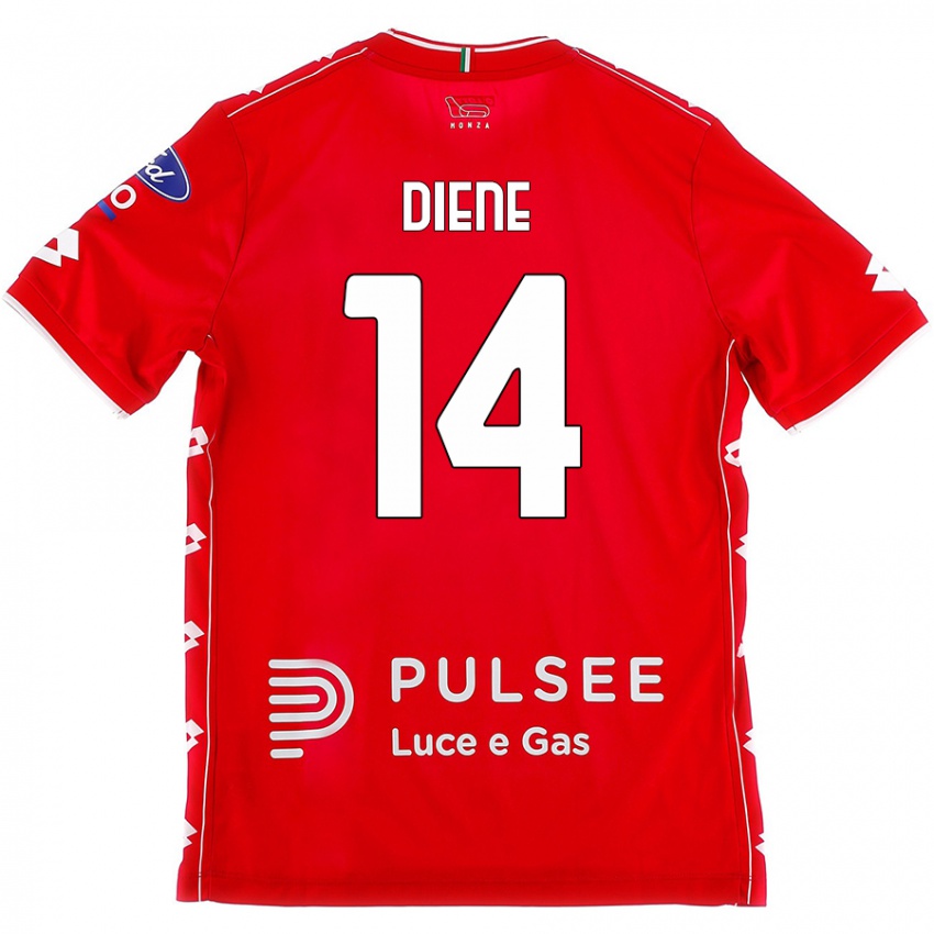 Niño Camiseta Abdou Diene #14 Rojo Blanco 1ª Equipación 2024/25 La Camisa Perú