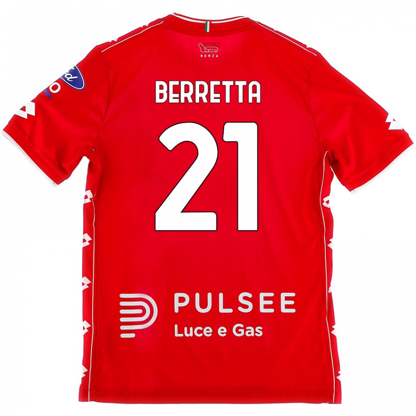 Niño Camiseta Alessandro Berretta #21 Rojo Blanco 1ª Equipación 2024/25 La Camisa Perú