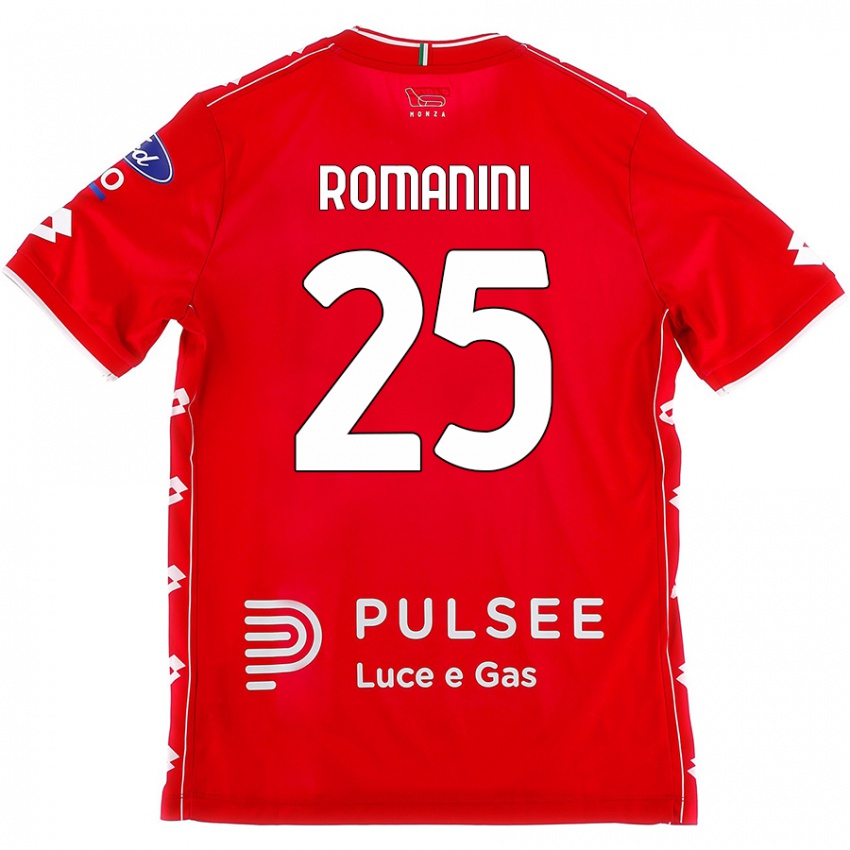 Niño Camiseta Andrea Romanini #25 Rojo Blanco 1ª Equipación 2024/25 La Camisa Perú