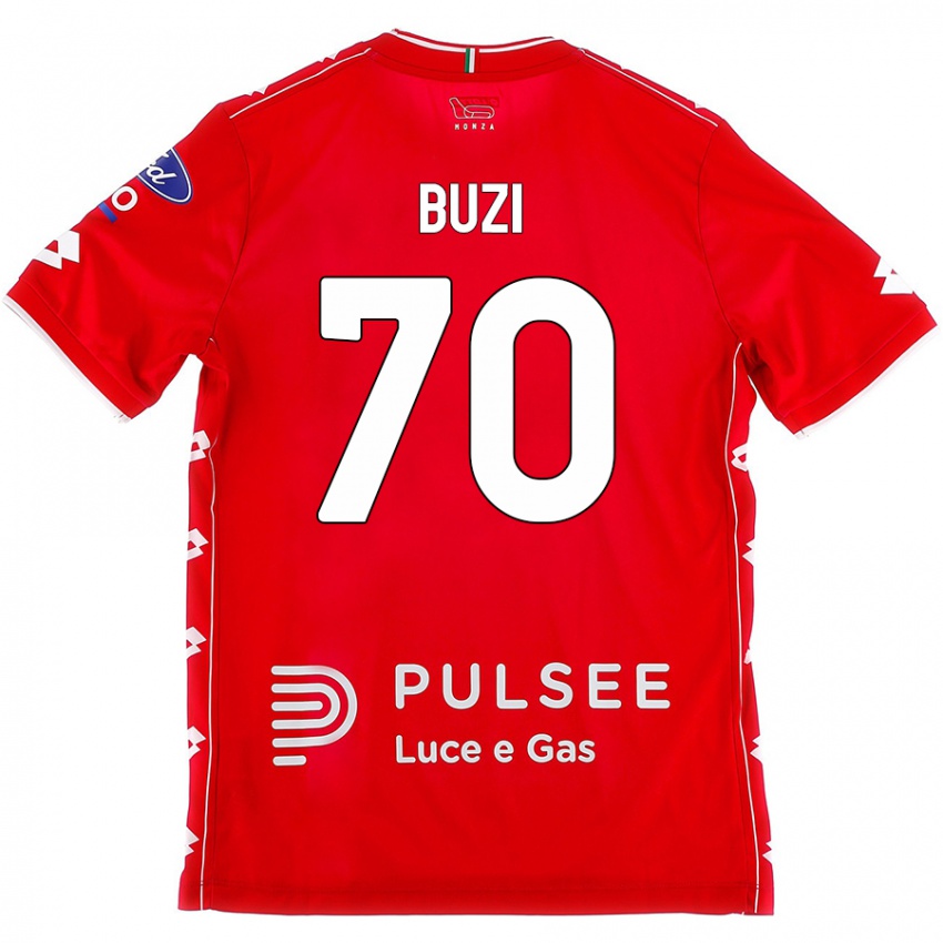 Niño Camiseta Luis Buzi #70 Rojo Blanco 1ª Equipación 2024/25 La Camisa Perú