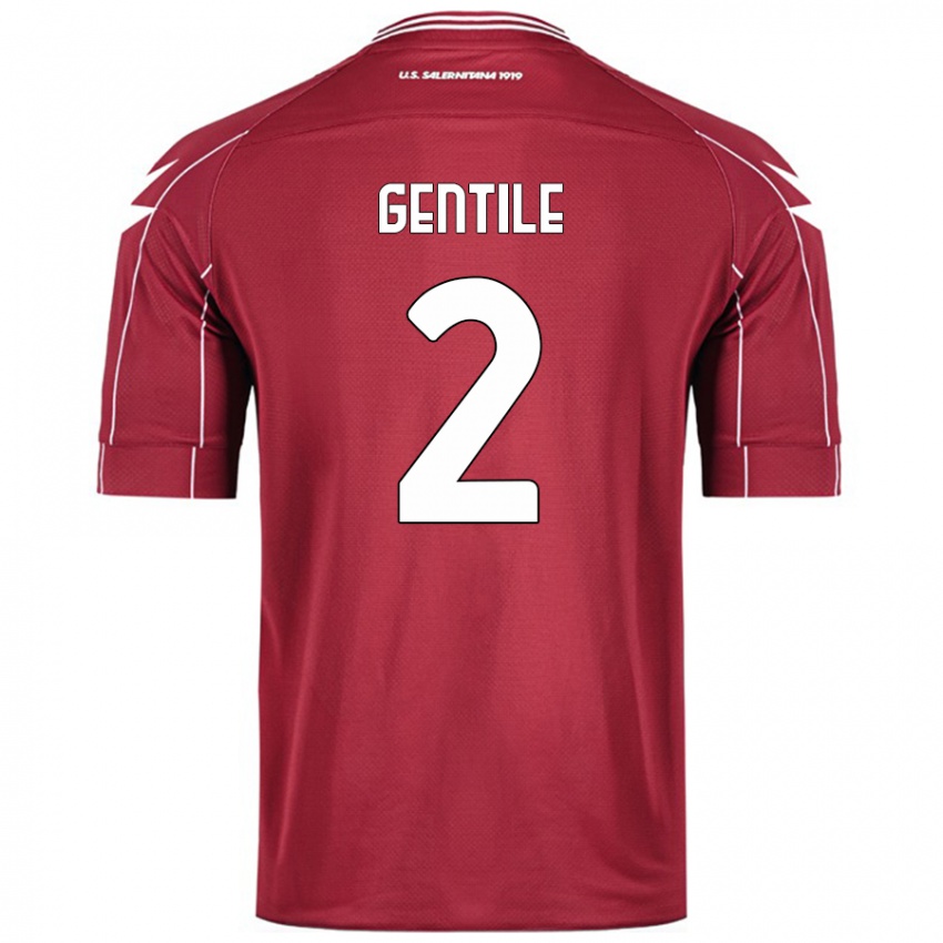 Niño Camiseta Davide Gentile #2 Borgoña 1ª Equipación 2024/25 La Camisa Perú