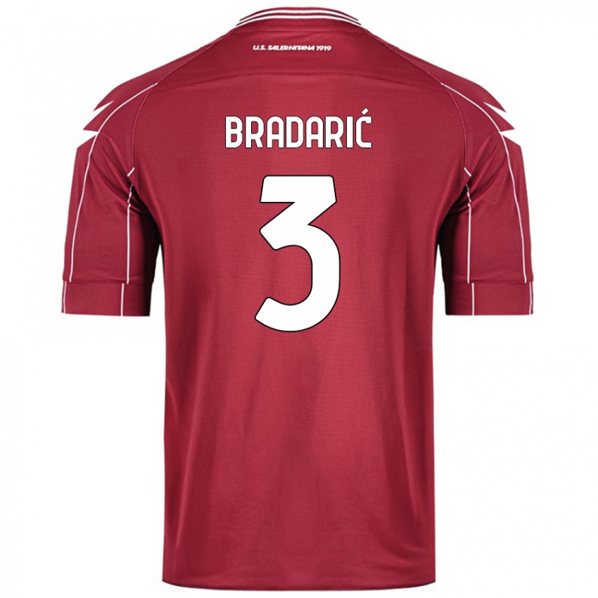 Niño Camiseta Domagoj Bradarić #3 Borgoña 1ª Equipación 2024/25 La Camisa Perú