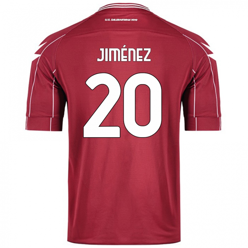 Niño Camiseta Kaleb Jiménez #20 Borgoña 1ª Equipación 2024/25 La Camisa Perú