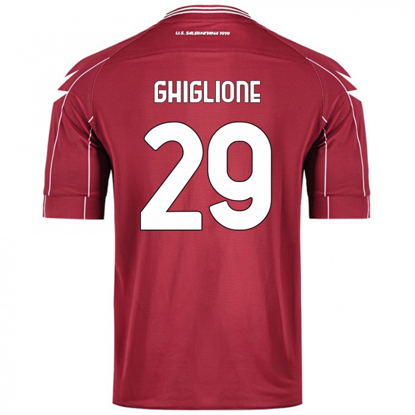 Niño Camiseta Paolo Ghiglione #29 Borgoña 1ª Equipación 2024/25 La Camisa Perú