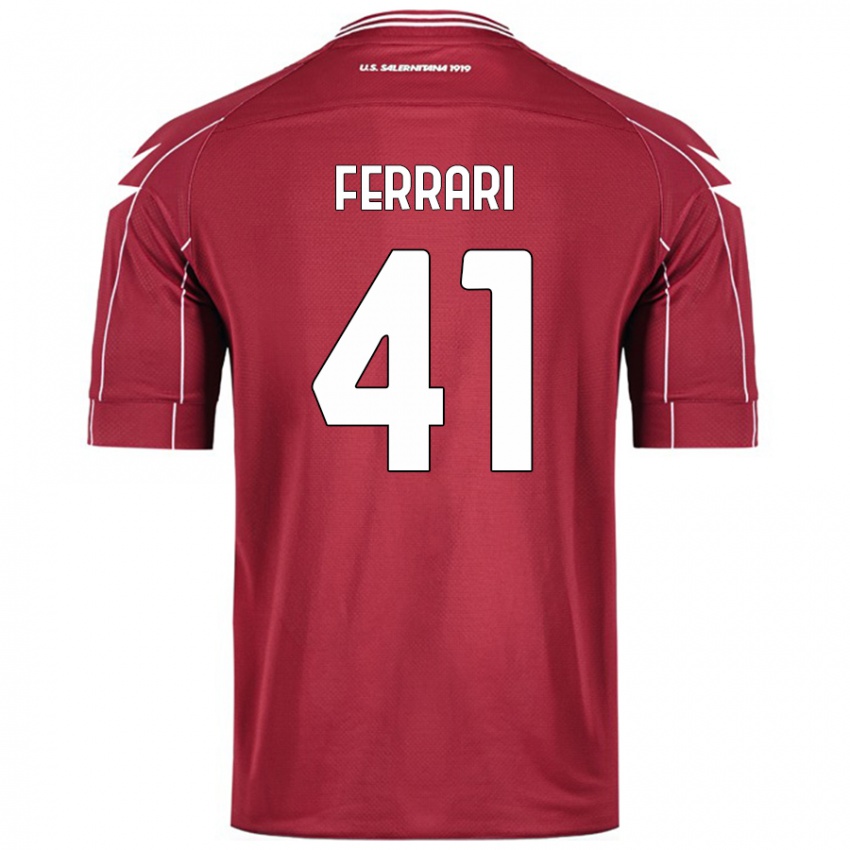 Niño Camiseta Tommaso Ferrari #41 Borgoña 1ª Equipación 2024/25 La Camisa Perú