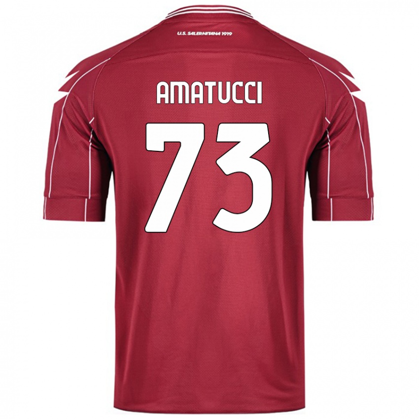 Niño Camiseta Lorenzo Amatucci #73 Borgoña 1ª Equipación 2024/25 La Camisa Perú