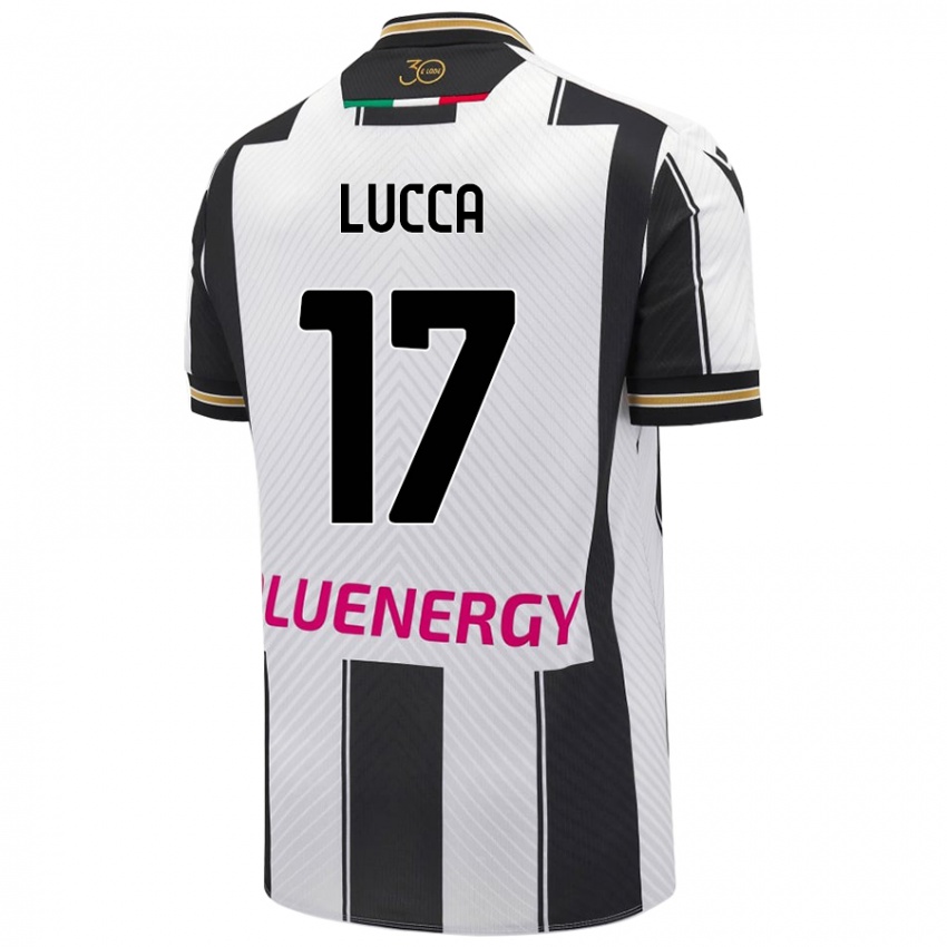 Niño Camiseta Lorenzo Lucca #17 Blanco Negro 1ª Equipación 2024/25 La Camisa Perú