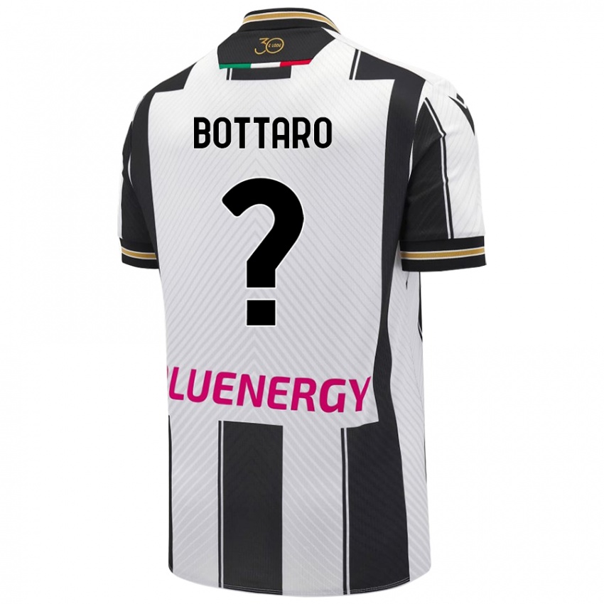 Niño Camiseta Leonardo Bottaro #0 Blanco Negro 1ª Equipación 2024/25 La Camisa Perú