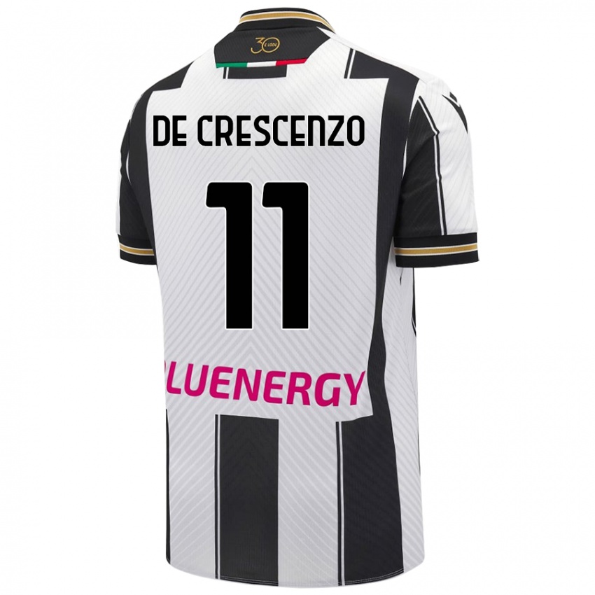 Niño Camiseta Marco De Crescenzo #11 Blanco Negro 1ª Equipación 2024/25 La Camisa Perú