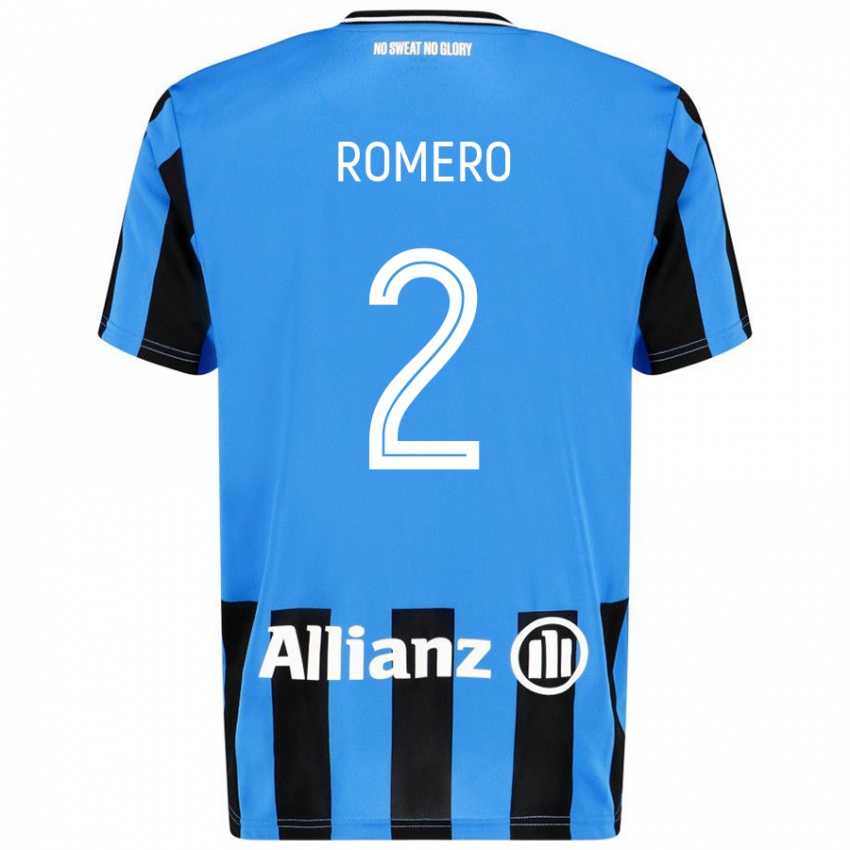 Niño Camiseta Zaid Romero #2 Azul Cielo Negro 1ª Equipación 2024/25 La Camisa Perú