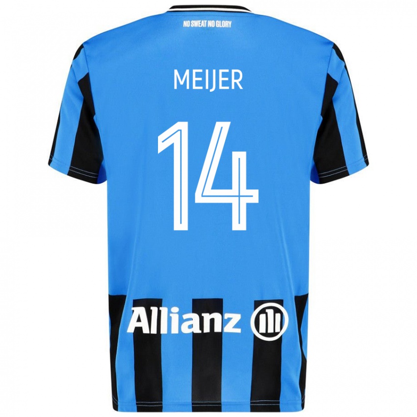 Niño Camiseta Bjorn Meijer #14 Azul Cielo Negro 1ª Equipación 2024/25 La Camisa Perú