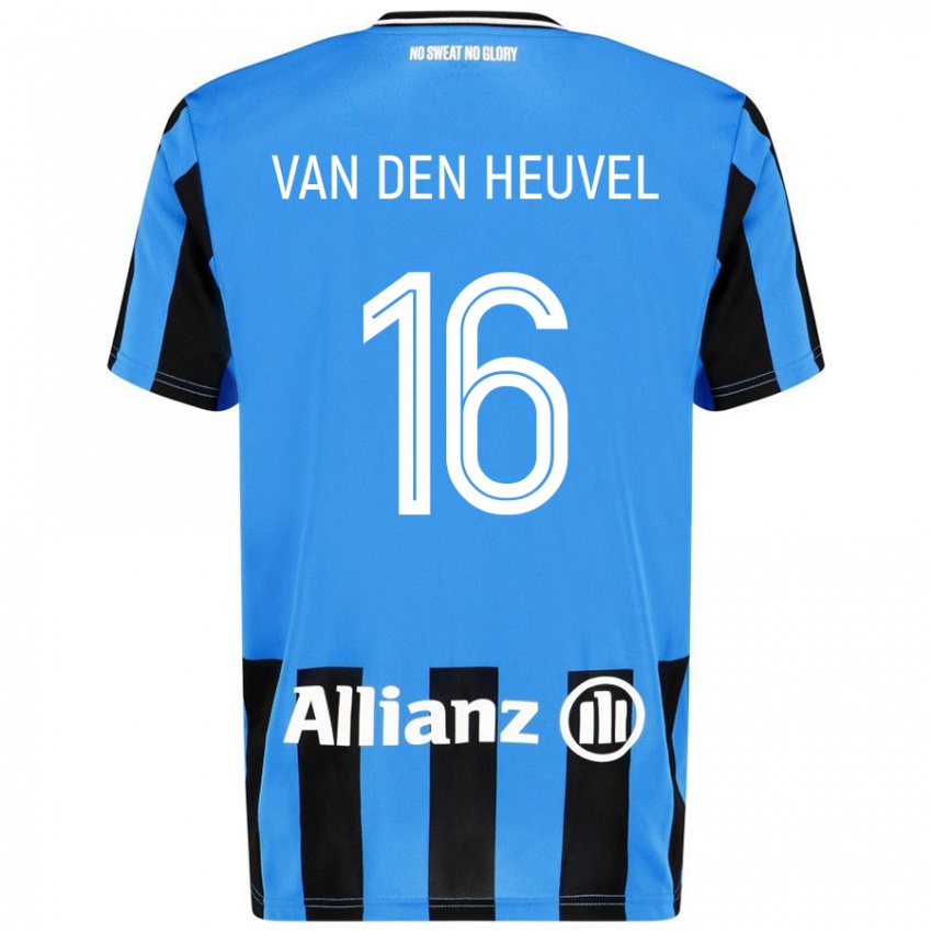 Niño Camiseta Dani Van Den Heuvel #16 Azul Cielo Negro 1ª Equipación 2024/25 La Camisa Perú