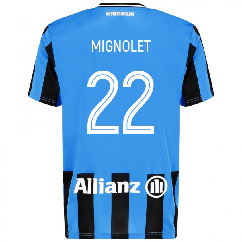 Niño Camiseta Simon Mignolet #22 Azul Cielo Negro 1ª Equipación 2024/25 La Camisa Perú