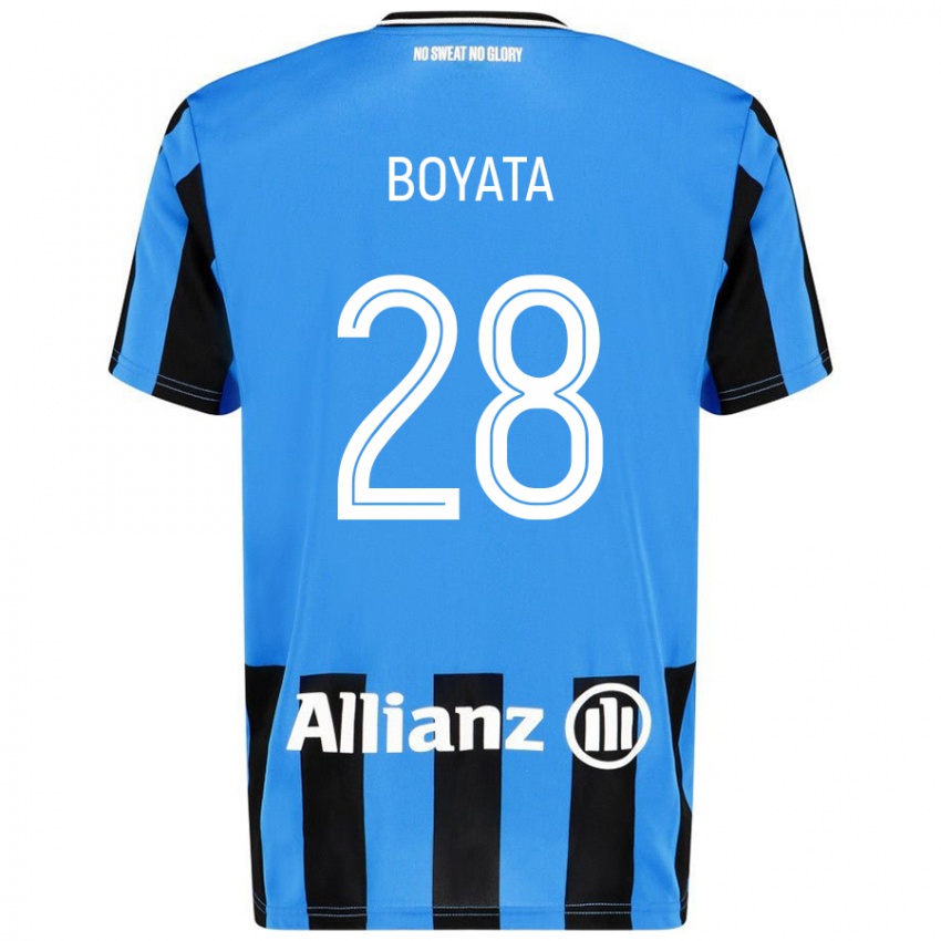 Niño Camiseta Dedryck Boyata #28 Azul Cielo Negro 1ª Equipación 2024/25 La Camisa Perú