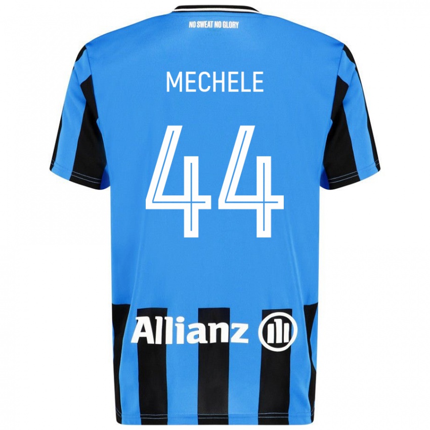 Niño Camiseta Brandon Mechele #44 Azul Cielo Negro 1ª Equipación 2024/25 La Camisa Perú