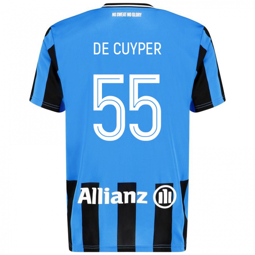 Niño Camiseta Maxim De Cuyper #55 Azul Cielo Negro 1ª Equipación 2024/25 La Camisa Perú