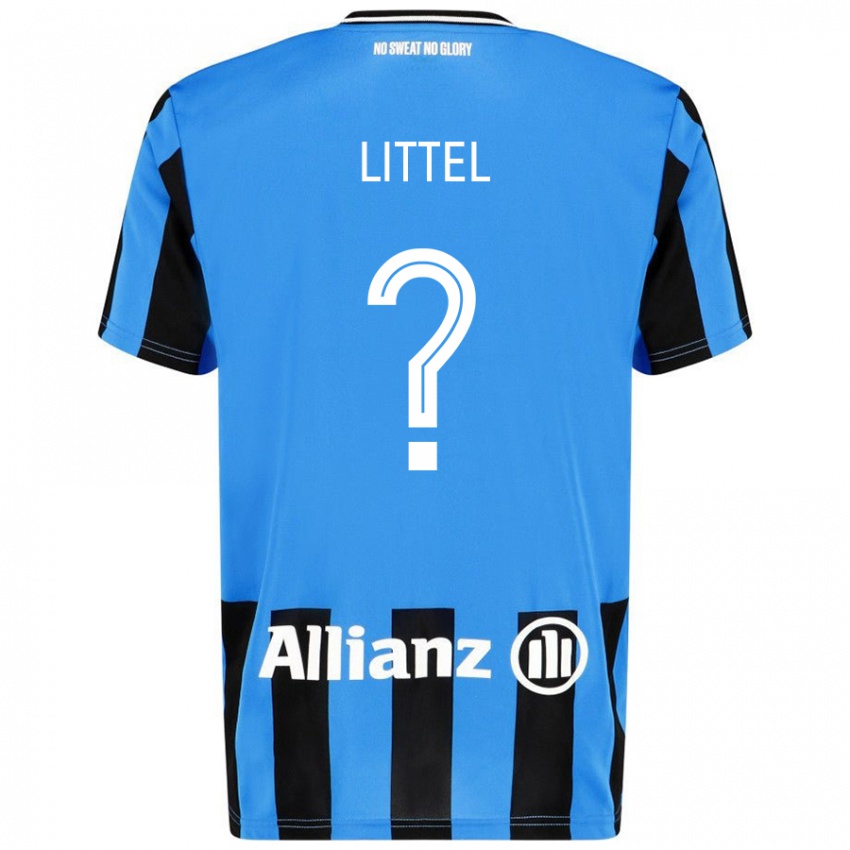 Niño Camiseta Amy Littel #0 Azul Cielo Negro 1ª Equipación 2024/25 La Camisa Perú