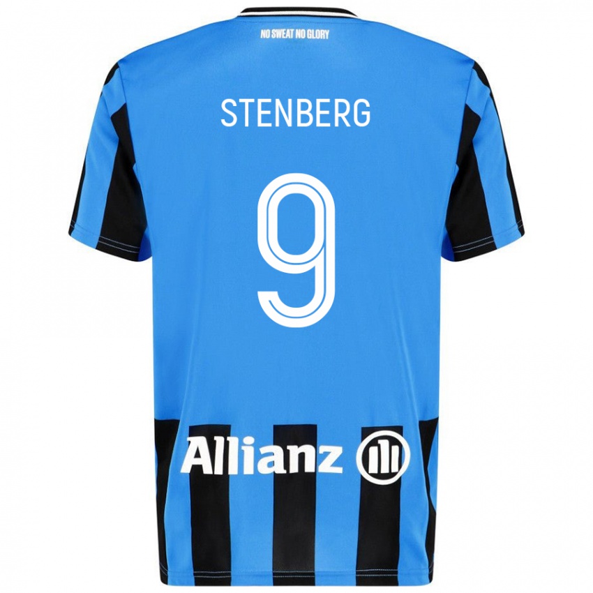 Niño Camiseta Hanna Stenberg #9 Azul Cielo Negro 1ª Equipación 2024/25 La Camisa Perú