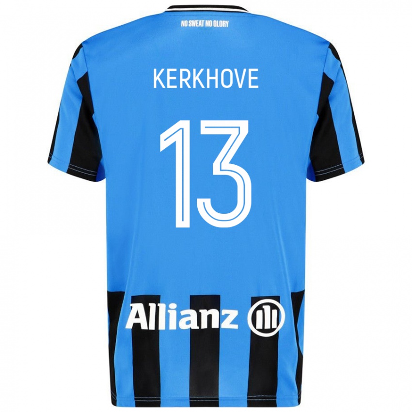 Niño Camiseta Angel Kerkhove #13 Azul Cielo Negro 1ª Equipación 2024/25 La Camisa Perú