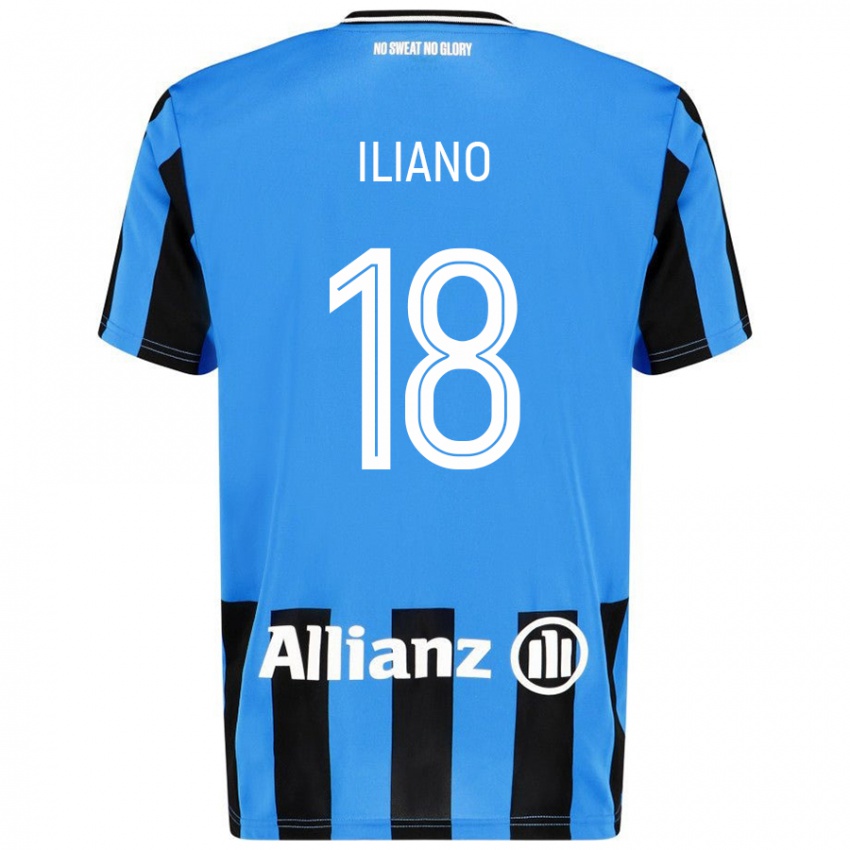 Niño Camiseta Isabelle Iliano #18 Azul Cielo Negro 1ª Equipación 2024/25 La Camisa Perú