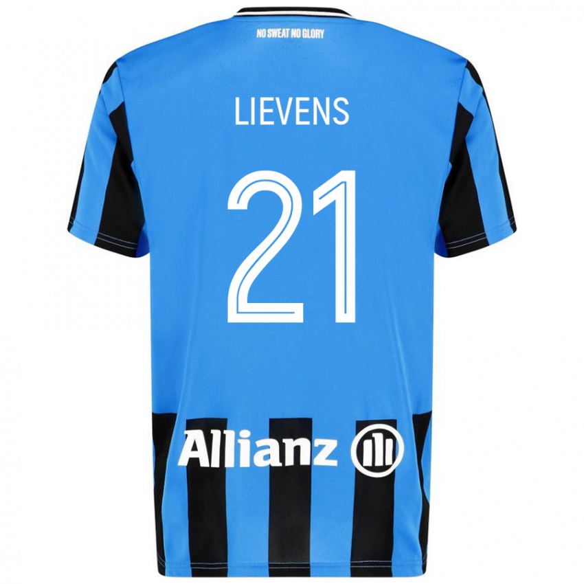 Niño Camiseta Caitlin Lievens #21 Azul Cielo Negro 1ª Equipación 2024/25 La Camisa Perú