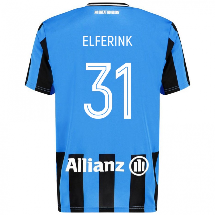 Niño Camiseta Marie Elferink #31 Azul Cielo Negro 1ª Equipación 2024/25 La Camisa Perú