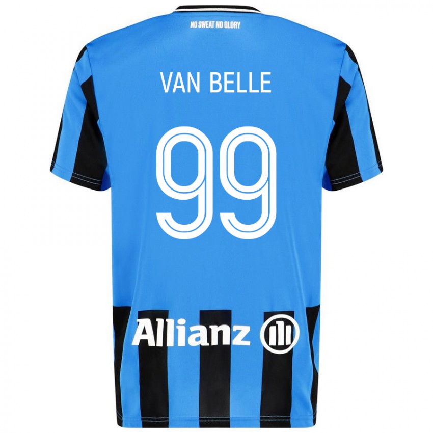 Niño Camiseta Lyndsey Van Belle #99 Azul Cielo Negro 1ª Equipación 2024/25 La Camisa Perú